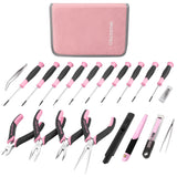 WORKPRO 33 Pcs Precision Repair Tool Set Includes Pliers Set - Pink Ribbon
