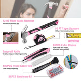WORKPRO 284PCS Complete Household Tool Set - Pink Ribbon