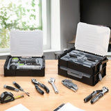 WORKPRO 43-Piece Cordless 8V Drill Driver Home Tool Set with Stackable Tool Box, Grey