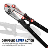 WORKPRO W017007A Bolt Cutter, Bi-Material Handle with Soft Rubber Grip, 30", Chrome Molybdenum Steel Blade