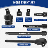 WORKPRO 65PCS 1/2” Drive Impact Socket Set, SAE&Metric Deep & Shallow Kit