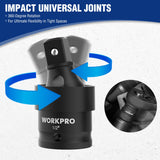 WORKPRO 65PCS 1/2” Drive Impact Socket Set, SAE&Metric Deep & Shallow Kit