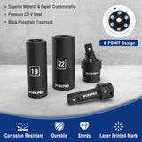 WORKPRO 65PCS 1/2” Drive Impact Socket Set, SAE&Metric Deep & Shallow Kit