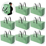 WORKPRO 8 Pack Extra Large Moving Bags with Zippers & Carrying Handles Backpack Straps, Heavy-Duty Storage Tote for Space Saving & Storage, Alternative to Moving Box (Green)