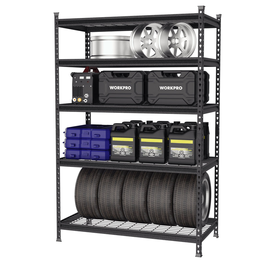 WorkPro 5-Tier Metal Storage Shelving Unit 48"W x 24"D x 72"H Adjustable Storage Rack Heavy Duty Shelf