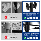 WORKPRO 4 Tier Adjustable Metal Storage Shelves with Hooks for Pantry Closet Kitchen Basement - 24" W x 14" D x 48" H