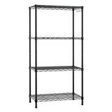 WORKPRO 4 Tier Adjustable Metal Storage Shelves with Hooks for Pantry Closet Kitchen Basement - 24" W x 14" D x 48" H