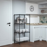 WORKPRO 4 Tier Adjustable Metal Storage Shelves with Hooks for Pantry Closet Kitchen Basement - 24" W x 14" D x 48" H