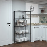 WORKPRO 750lbs Storage Shelves, 5 Tier Metal Shelving Unit, Garage Wire Rack, Standing Adjustable Shelves with Hooks for Pantry Closet Kitchen Basement, 30" W x 14" D x 60" H