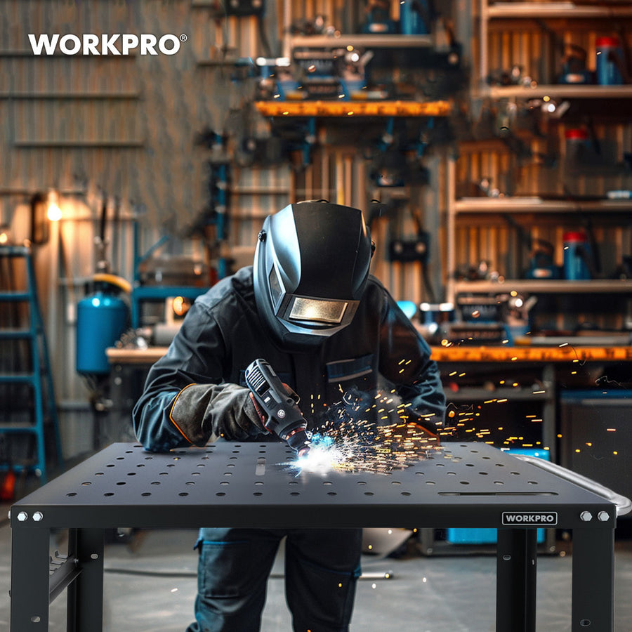 WORKPRO 36”×18” Portable Welding Table, 1200 lbs Load Capacity, Nitriding Tabletop