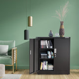 WORKPRO Small Industrial Metal Storage Cabinet with Doors and Shelves,Garage Cabinet with Lock for Home, Warehouse, Office, Shop, Solid Packed, Black