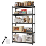 WORKPRO 5-Tier Adjustable Metal Shelving Unit, 35.4"Wx11.8"Dx72"H, Black