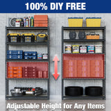 WORKPRO 5-Tier Adjustable Metal Shelving Unit, 35.4"Wx15.7"Dx72"H, Black