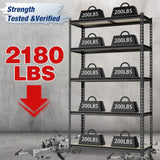 WORKPRO 5-Tier Adjustable Metal Shelving Unit, 27.6"Wx11.8"Dx60"H, Black