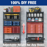 WORKPRO 5-Tier Adjustable Metal Shelving Unit, 27.6"Wx11.8"Dx60"H, Black