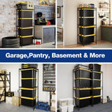 WORKPRO 250 LBS 5-Tier Bin Storage Rack for 27-Gallon Totes, Heavy Duty Metal Shelving Units for Garage, Basement, Pantry, Kitchen, Workspace, or Laundry Room, 30.5" x 22.5" x 69", Black