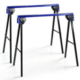 WORKPRO 2-Pack Heavy Duty Folding Sawhorses, 1800 lbs Load Capacity, Steel Sawhorse with Interlocking Design & Non-Slip Top for Workshop, Garage and Construction Projects
