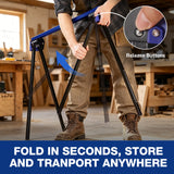 WORKPRO 2-Pack Heavy Duty Folding Sawhorses, 1800 lbs Load Capacity, Steel Sawhorse with Interlocking Design & Non-Slip Top for Workshop, Garage and Construction Projects