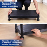 WORKPRO 4-Tier Plastic Storage Shelf, Black Freestanding Utility Organizer for Garage, Laundry Room & Basement