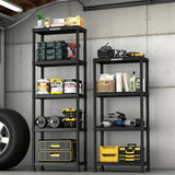 WORKPRO 4-Tier Plastic Storage Shelf, Black Freestanding Utility Organizer for Garage, Laundry Room & Basement