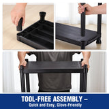 WORKPRO 5-Tier Plastic Storage Shelf, Black Freestanding Utility Organizer for Garage, Laundry Room & Basement