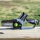 WORKPRO Mini Chainsaw, 6.3" Cordless Electric Compact Chain Saw with 2 Batteries, Replacement Guide Bar and Chain
