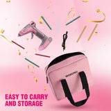 WORKPRO Cordless Hot Glue Gun Kit, 30s Fast Heat, 7.2V Dual Temp, 2600mAh Battery, 50 Glue Sticks, USB-C Charging & Storage Bag - Pink Ribbon