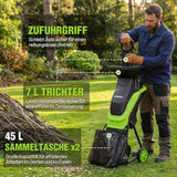 WORKPRO Elektrischer Gartenhäcksler mit Gartenschere