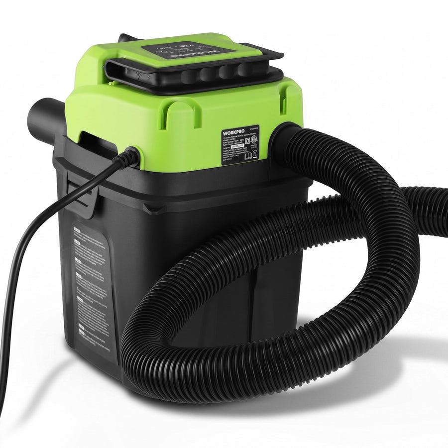 WORKPRO Wet Dry Vacuum 1.5 Gallon 2.5 Peak Horsepower 3-in-1 Portable Shop Vacuum Cleaner Black W125442AW