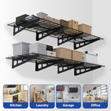 WORKPRO Garage 2-Tiers Metal 12.99"W x 4.53"H Storage Shelves Holds up to 800 lb Maximum Load Weight Capacity, Black