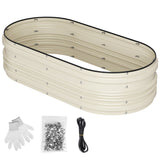 WORKPRO 4x2x1ft Galvanized Raised Garden Bed Set, Rust & Corrosion Protection, Easy Assembly, Safe Edge, Ideal for Vegetables & Flowers, White, 1 Pc