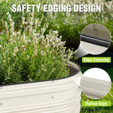 WORKPRO 4x2x1ft Galvanized Raised Garden Bed Set, Rust & Corrosion Protection, Easy Assembly, Safe Edge, Ideal for Vegetables & Flowers, White, 1 Pc