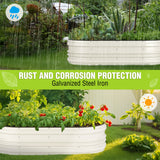 WORKPRO 4x2x1ft Galvanized Raised Garden Bed Set, Rust & Corrosion Protection, Easy Assembly, Safe Edge, Ideal for Vegetables & Flowers, White, 1 Pc