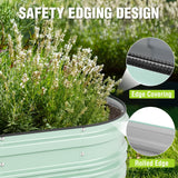 WORKPRO 4x2x1ft Galvanized Raised Garden Bed Set, Rust & Corrosion Protection, Easy Assembly, Safe Edge, Ideal for Vegetables & Flowers, Green, 2 Pcs