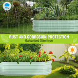 WORKPRO 4x2x1ft Galvanized Raised Garden Bed Set, Rust & Corrosion Protection, Easy Assembly, Safe Edge, Ideal for Vegetables & Flowers, Green, 2 Pcs