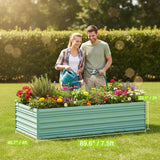 WORKPRO 7.5x4x2ft Outdoor Galvanized Metal Raised Garden Bed, Green