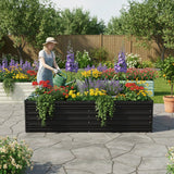 WORKPRO 7.5x4x2ft Outdoor Galvanized Metal Raised Garden Bed, Black