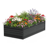 WORKPRO 7.5x4x2ft Outdoor Galvanized Metal Raised Garden Bed, Black