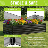 WORKPRO 7.5x4x2ft Outdoor Galvanized Metal Raised Garden Bed, Black