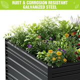 WORKPRO 7.5x4x2ft Outdoor Galvanized Metal Raised Garden Bed, Black