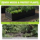 WORKPRO 7.5x4x2ft Outdoor Galvanized Metal Raised Garden Bed, Black