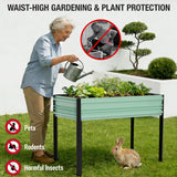 WORKPRO 48x24x32in Outdoor Galvanized Raised Garden Bed with Legs, 600LB Elevated Planter Box for Vegetable, Flowers, Herbs, Green