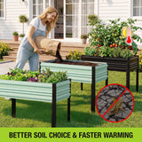 WORKPRO 48x24x32in Outdoor Galvanized Raised Garden Bed with Legs, 600LB Elevated Planter Box for Vegetable, Flowers, Herbs, Green