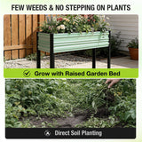 WORKPRO 48x24x32in Outdoor Galvanized Raised Garden Bed with Legs, 600LB Elevated Planter Box for Vegetable, Flowers, Herbs, Green
