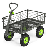 WORKPRO Large Heavy Duty Garden Cart 770 lb, 2-in-1 Convertible Utility Wagon with Removable Sides, 180° Tow Handle for ATV or Lawn Tractor, 270° Steering, Extra Large Yard Cart with All Terrain Tires