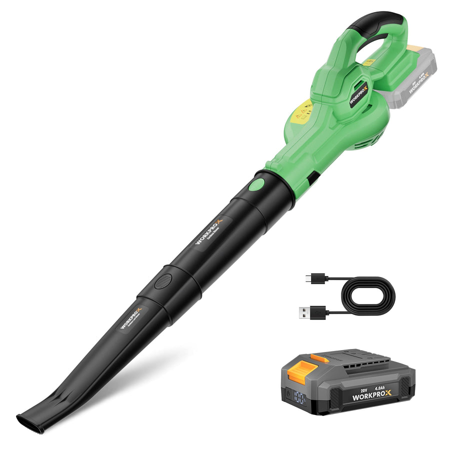 WORKPROX 20V Cordless Electric Leaf Blower with Type-C Charging, 138MPH 170CFM High Speed