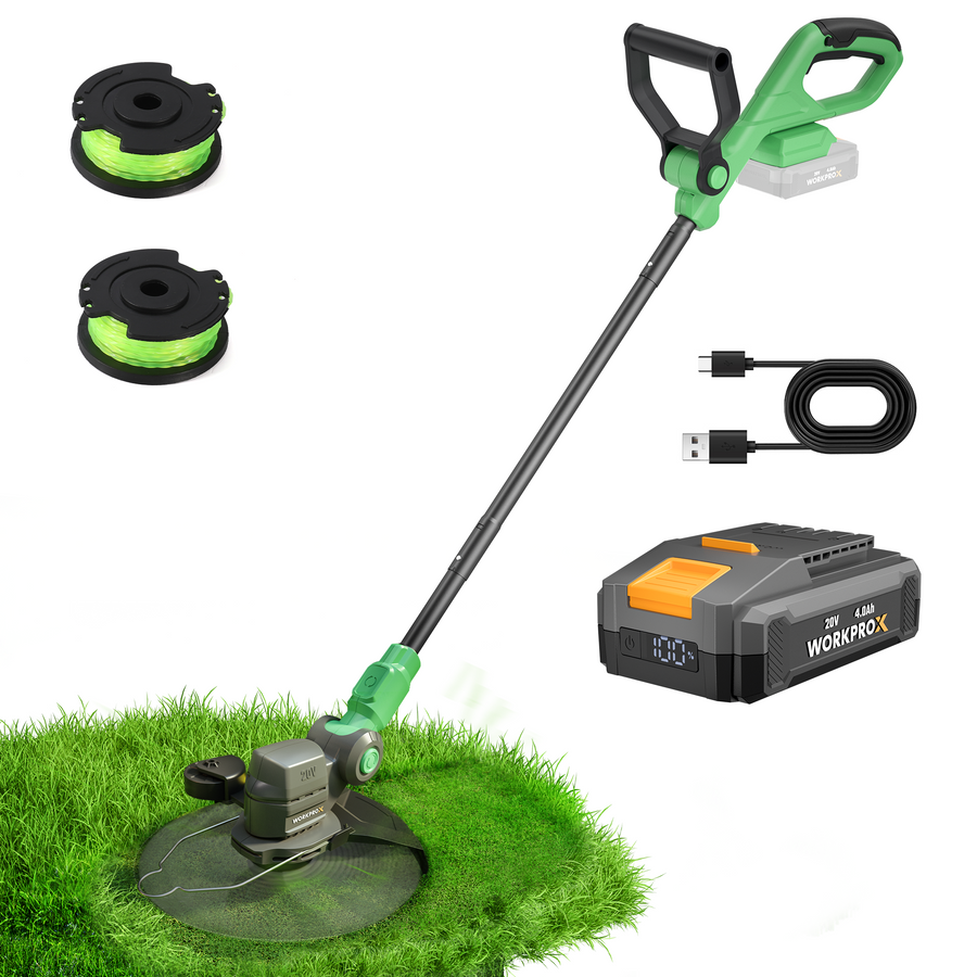 WORKPROX 2 in 1 Lawn Edger & Weed Trimmer  with 2Pcs Grass Trimmer Spool Line - 20V