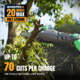 WORKPROX 20V Cordless Pole Saw, 15 FT Max Reach Pole Saw for Tree Trimming