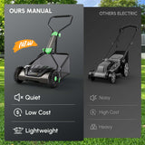 WORKPROX 16" Push Reel Lawn Mower with Grass Catcher, 5-Blade Manual Mower, Adjustable Height