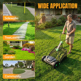 WORKPROX 16" Push Reel Lawn Mower with Grass Catcher, 5-Blade Manual Mower, Adjustable Height